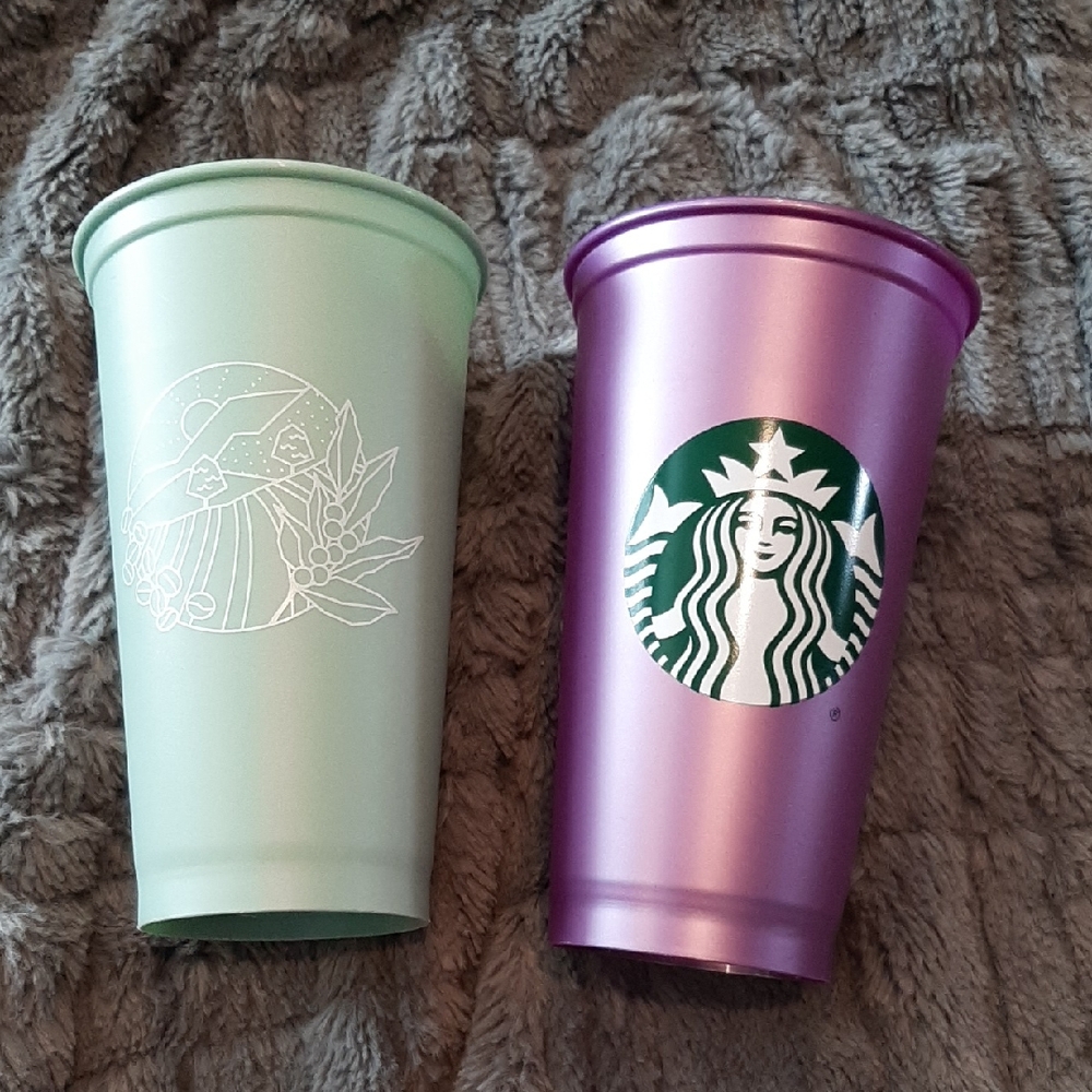 Starbucks Mint Green and Lavender Tumbler Duo